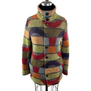 VINTAGE Missoni Sport Multi Reversible Jacket Colorblock High Neck Front-Button